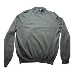 Pronto Uomo Large Green Crewneck Merino Wool Sweater